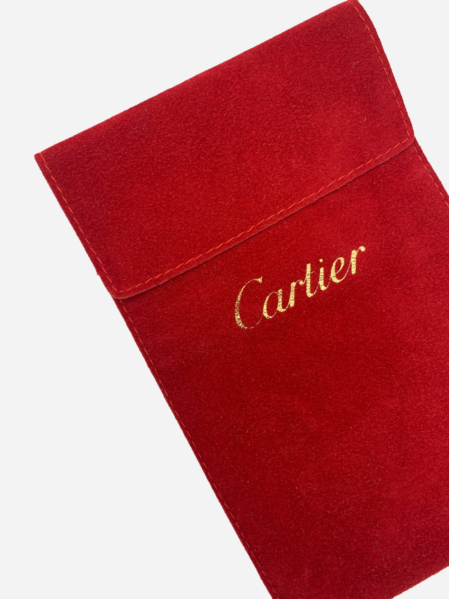 CARTIER RED VELVET JEWELRY POUCH.