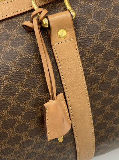 CÉLINE PARIS MACADAM MONOGRAM LEATHER CARRY BAG.