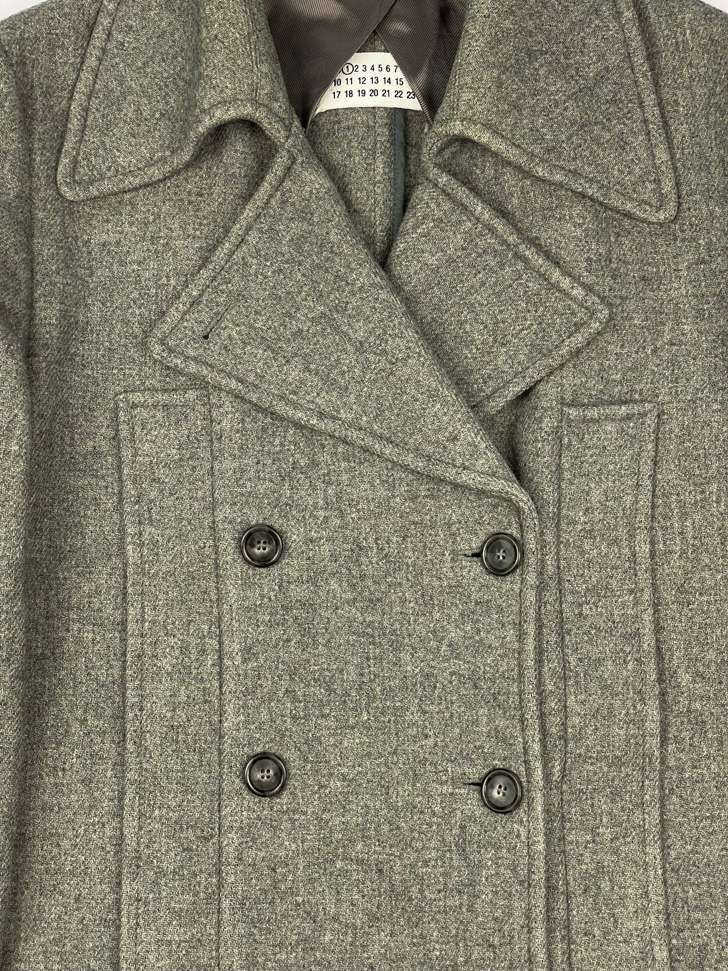 MAISON MARTIN MARGIELA F/W 2011 WOOL CABAN PEA COAT. (42 / XL)