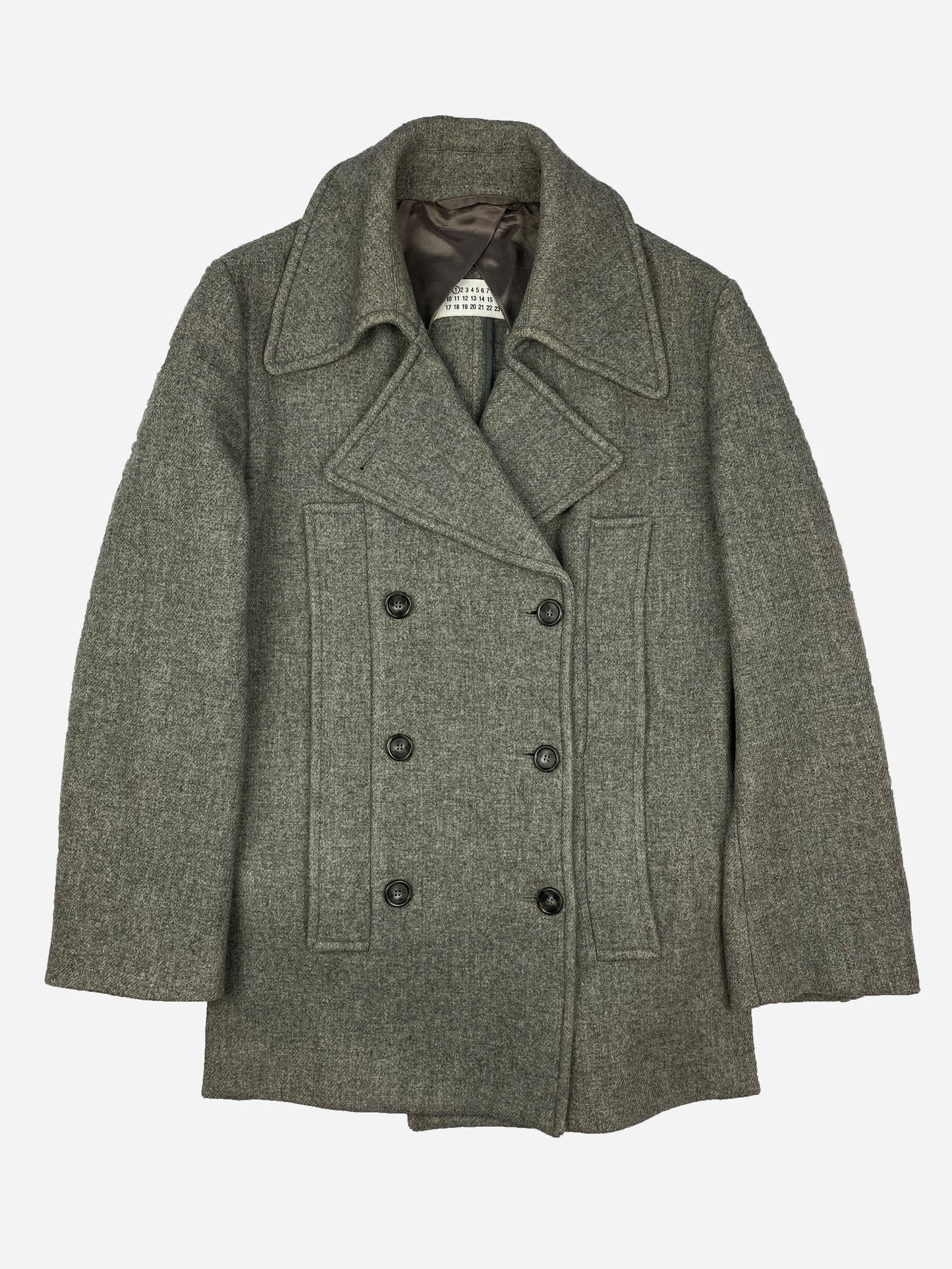 MAISON MARTIN MARGIELA F/W 2011 WOOL CABAN PEA COAT. (42 / XL)