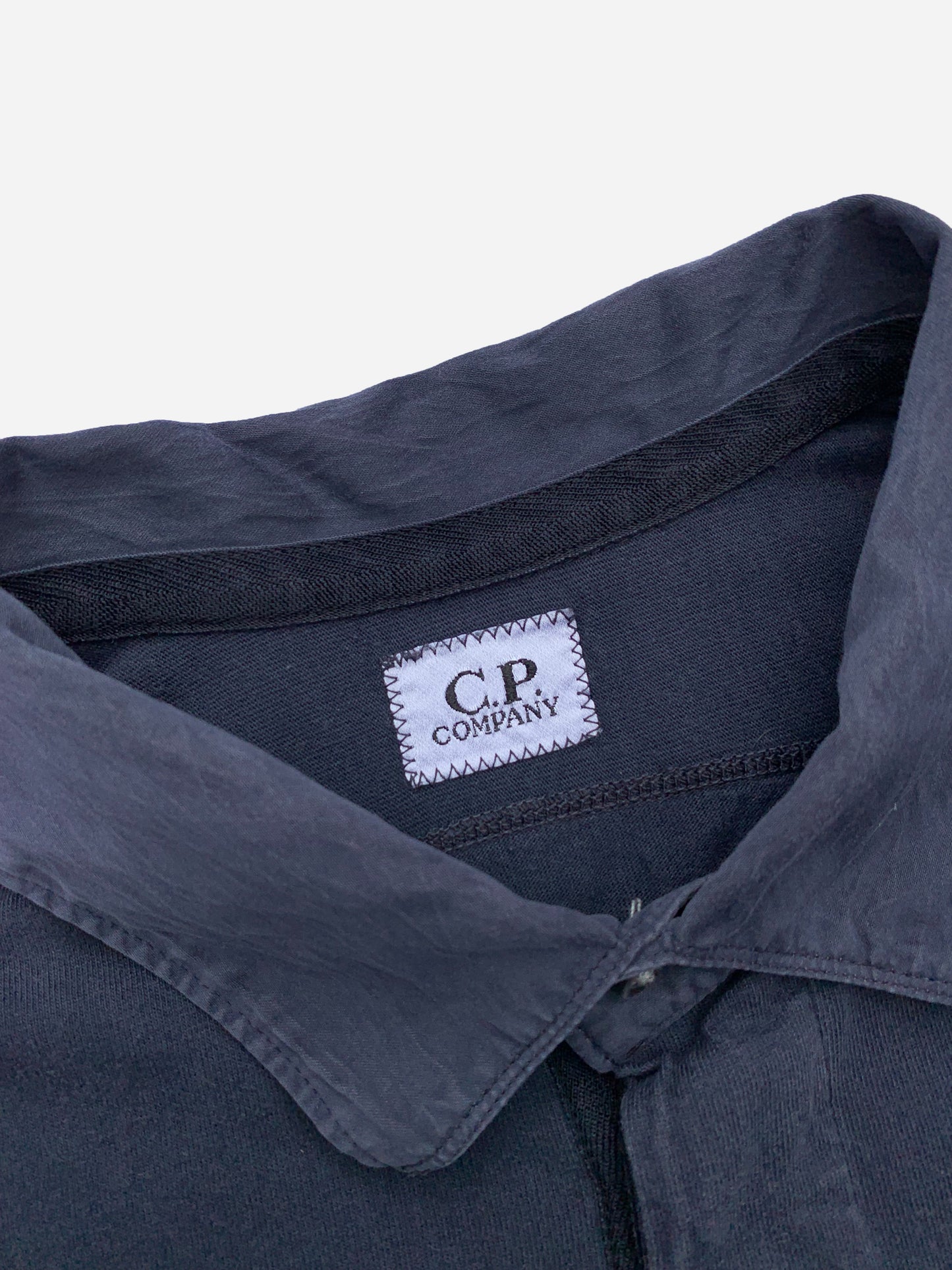 C.P. COMPANY S/S '08 LOGO EMBROIDERY POLOSHIRT. (L)