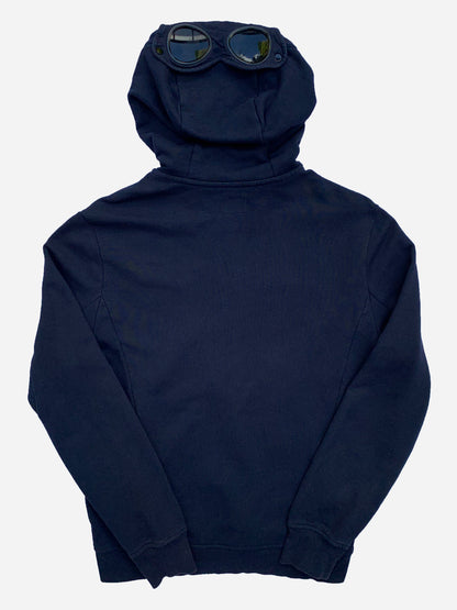 C.P. COMPANY ZIP-UP GOGGLE HOODIE. (L)