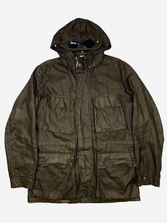 C.P. COMPANY S/S '04 GOGGLE HOOD FLAX JACKET. (54 / L)