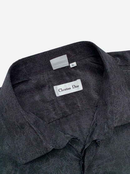 CHRISTIAN DIOR 100% SILK SHORT SLEEVE SHIRT. (XXL)