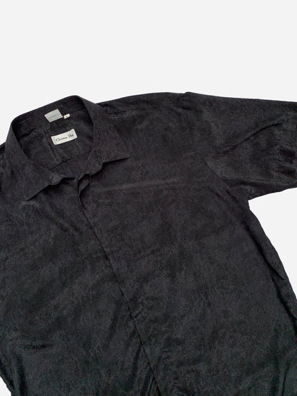 CHRISTIAN DIOR 100% SILK SHORT SLEEVE SHIRT. (XXL)