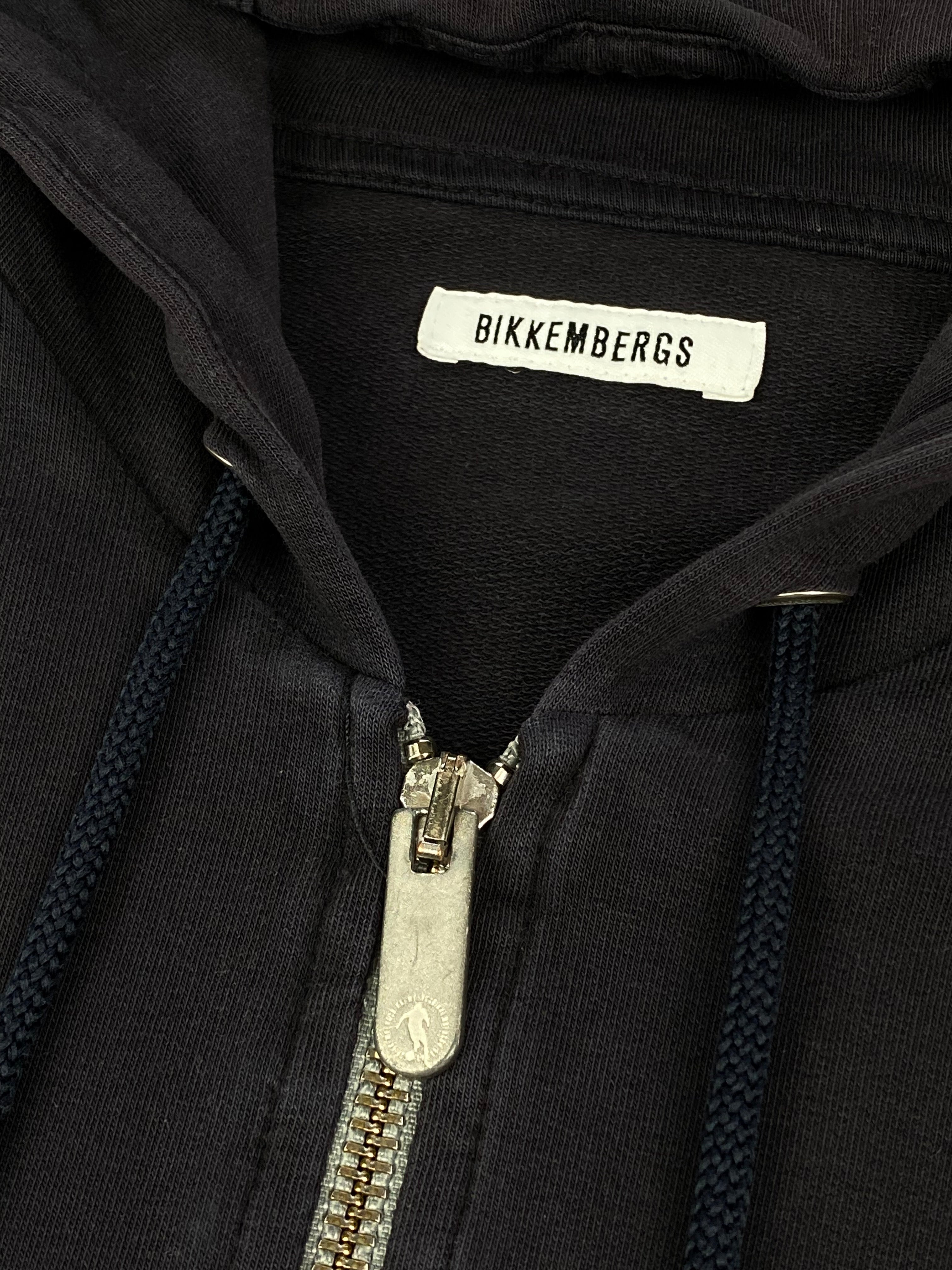 DIRK BIKKEMBERGS CUT & SEW PANEL ZIP-UP HOODIE. (50 / M