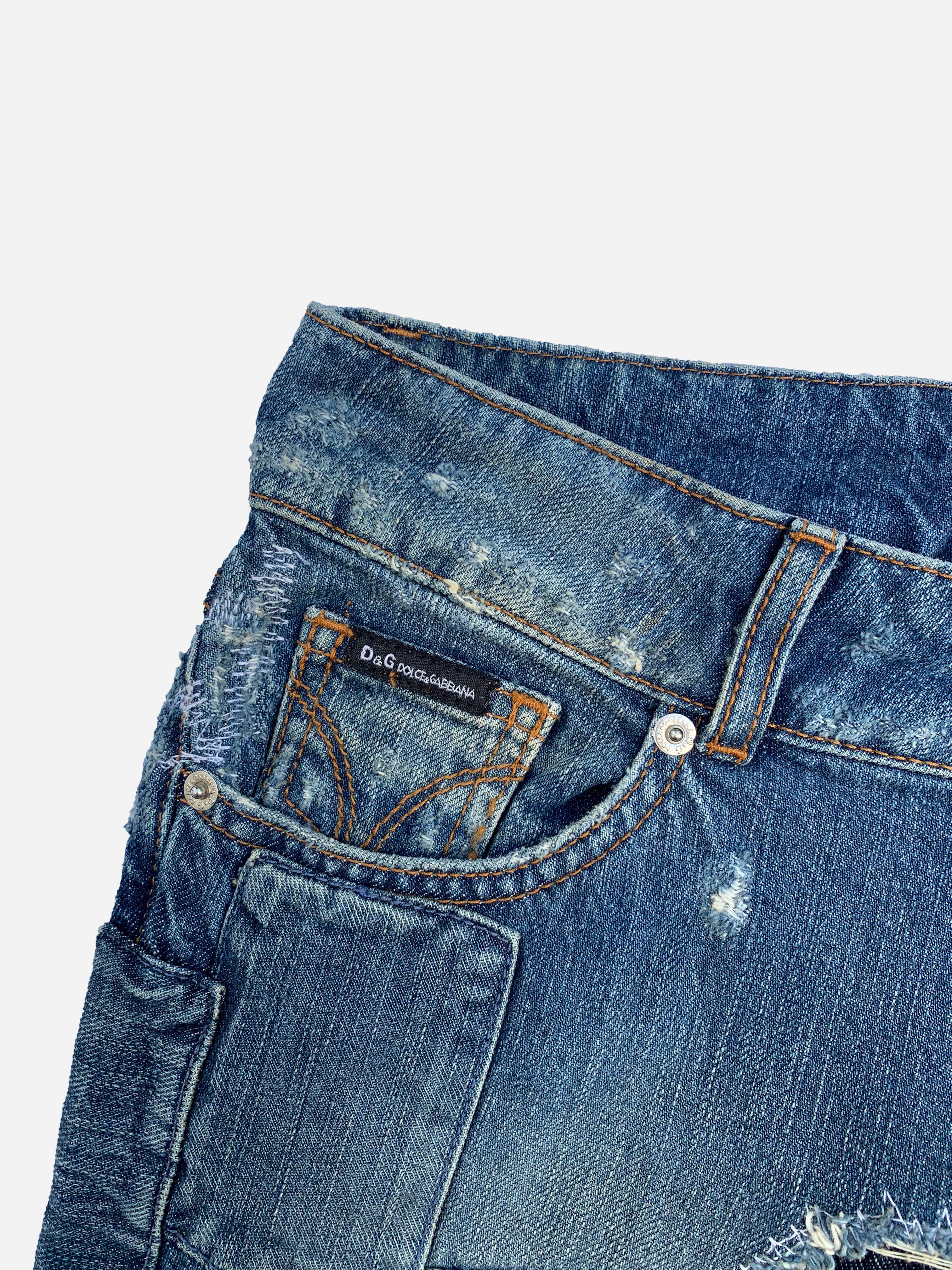 DOLCE & GABBANA FLARED 'HOTTY' PATCHWORK DENIM. (26) – SEVENUES CLO.