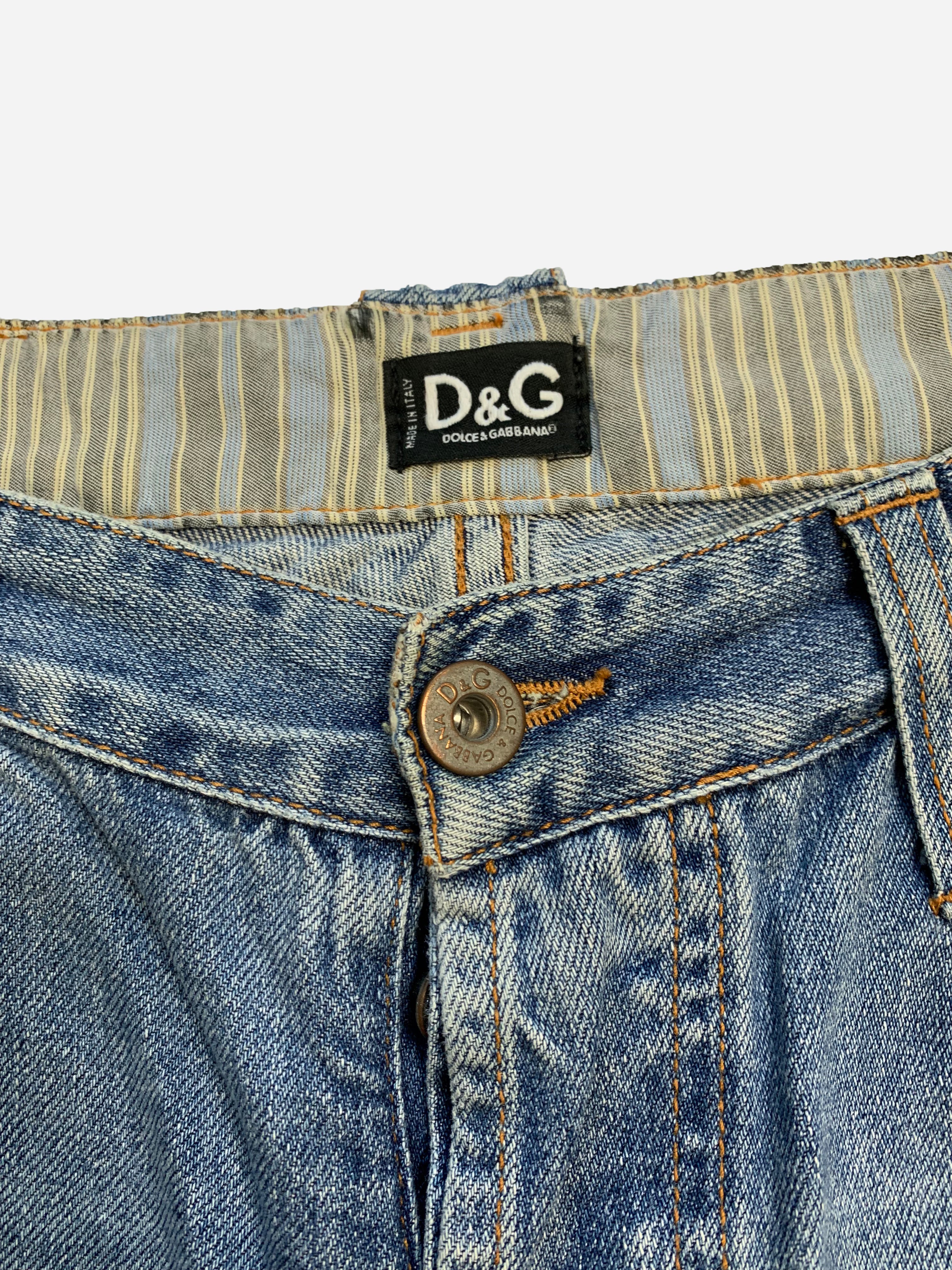 DOLCE & GABBANA 'DENIM' SPELLOUT EMBROIDERY JEANS. (33) – SEVENUES.