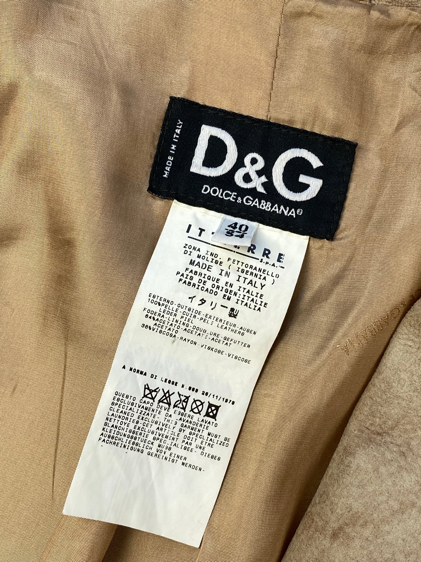 DOLCE & GABBANA 1990's LEATHER BLAZER JACKET. (54 / L)