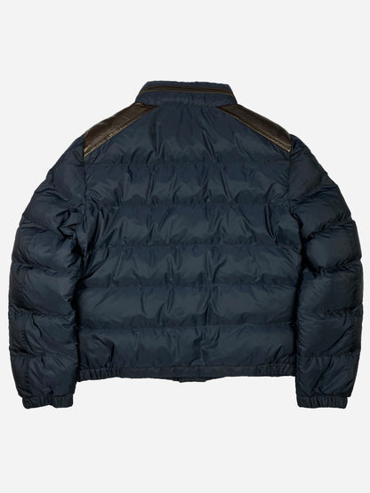 PRADA MILANO PIUMINO DOWN JACKET WITH LEATHER DETAILING. (50 / M)