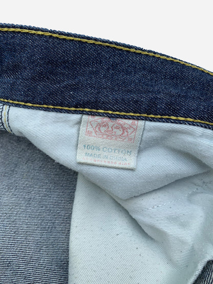 EVISU GENES JAPAN LARGE EMBROIDERED SEAUGULL INDIGO DENIM. (36)