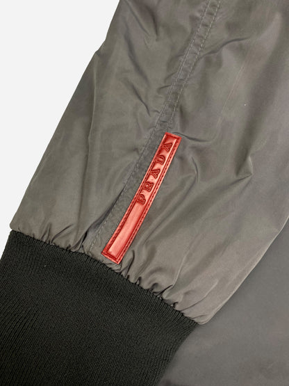 PRADA MILANO FLEECE LINED NYLON JACKET. (L)