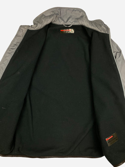 PRADA MILANO FLEECE LINED NYLON JACKET. (L)