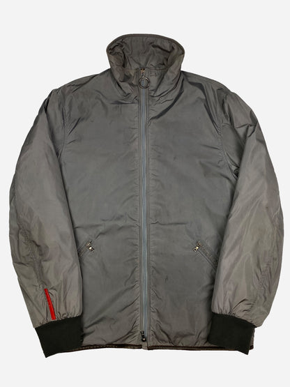 PRADA MILANO FLEECE LINED NYLON JACKET. (L)