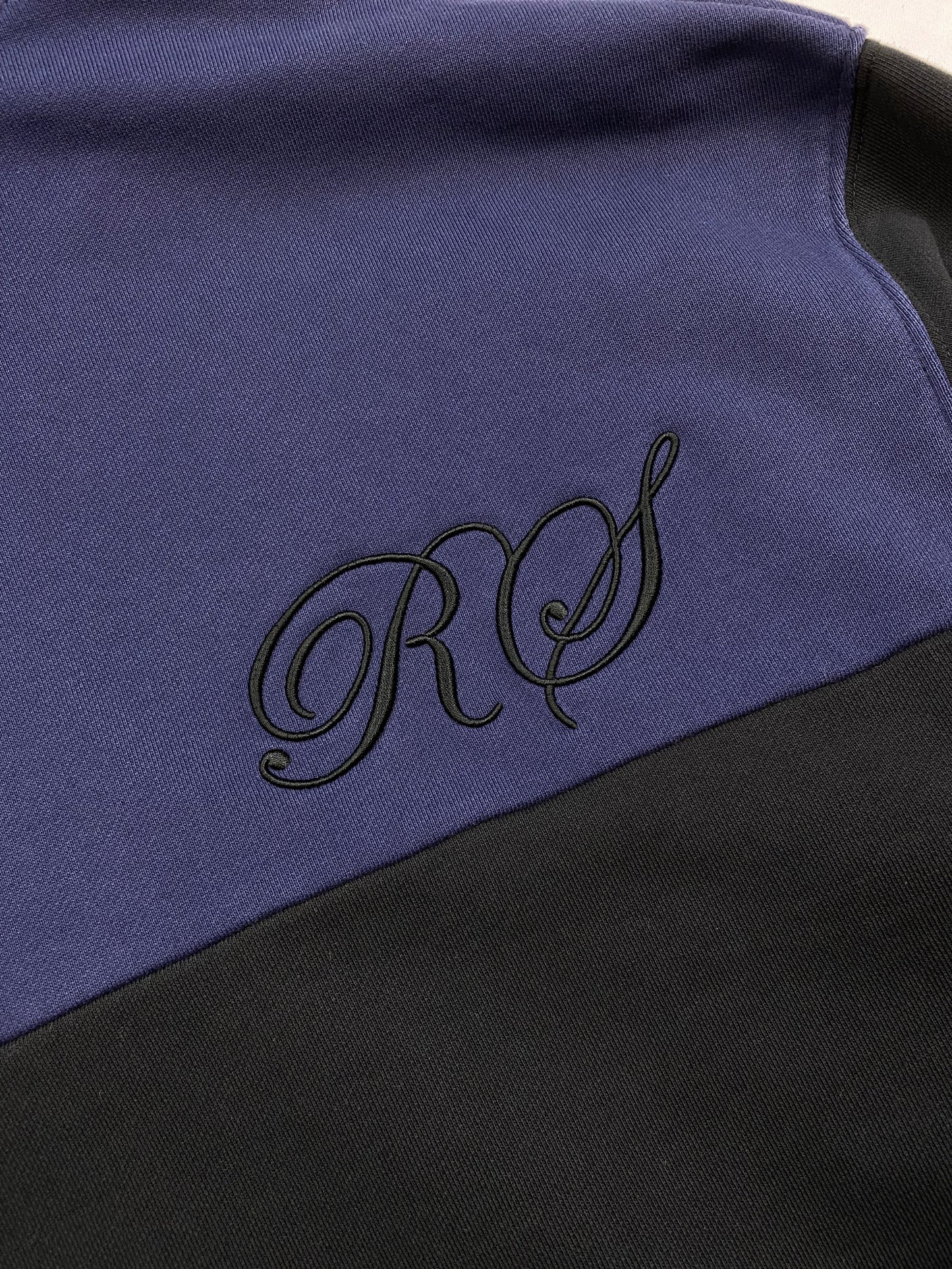 RAF SIMONS X FRED PERRY TWO-TONE HOODED SWEATSHIRT. (42 / L)