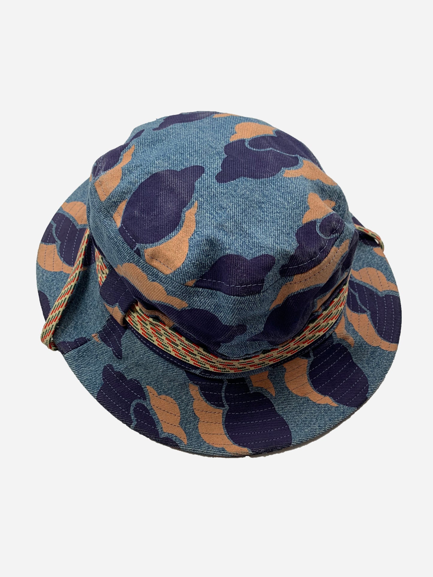 ACNE STUDIOS BLA KONST 'SUN PRINT VT' DENIM BUCKET HAT.