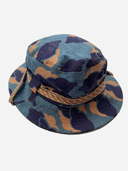 ACNE STUDIOS BLA KONST 'SUN PRINT VT' DENIM BUCKET HAT.