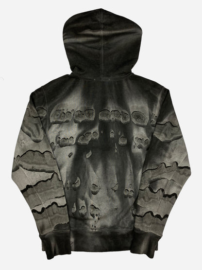 HELMUT LANG MARBLE DYE LOGO HOODED SWEATSHIRT. (S)