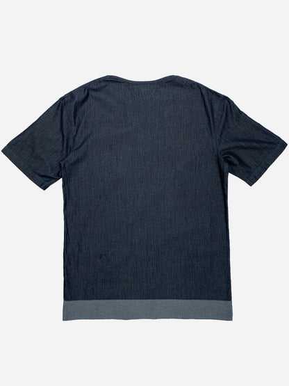 HELMUT LANG TWO TONE DENIM T-SHIRT. (XS)