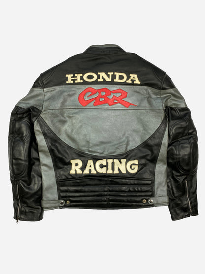 VINTAGE HONDA RACING MOTORCYCLE LEATHER JACKET. (M)