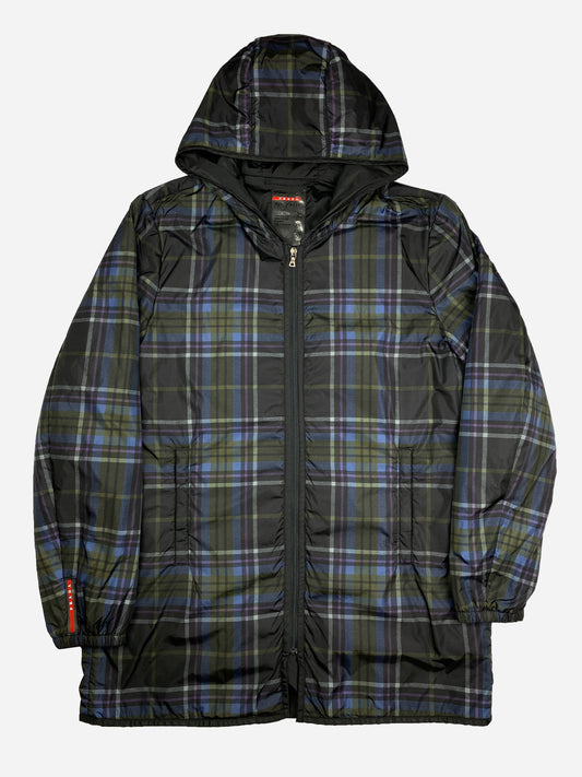 PRADA MILANO S/S 2011 LINEA ROSSA CHECKERED NYLON COAT. (54 / L)