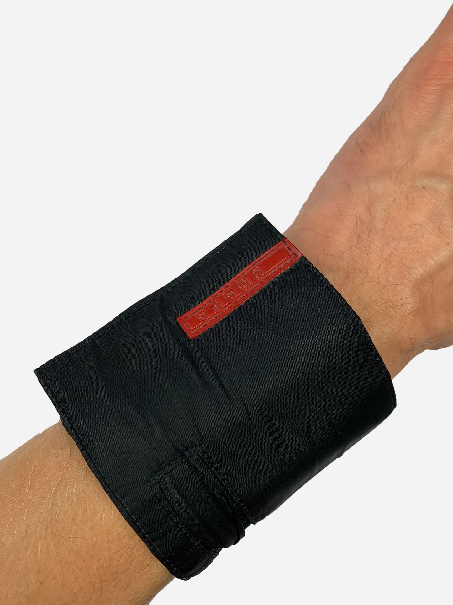 PRADA MILANO LINEA ROSSA S/S 1999 RUBBER PATCH NYLON 'BRACELET'.