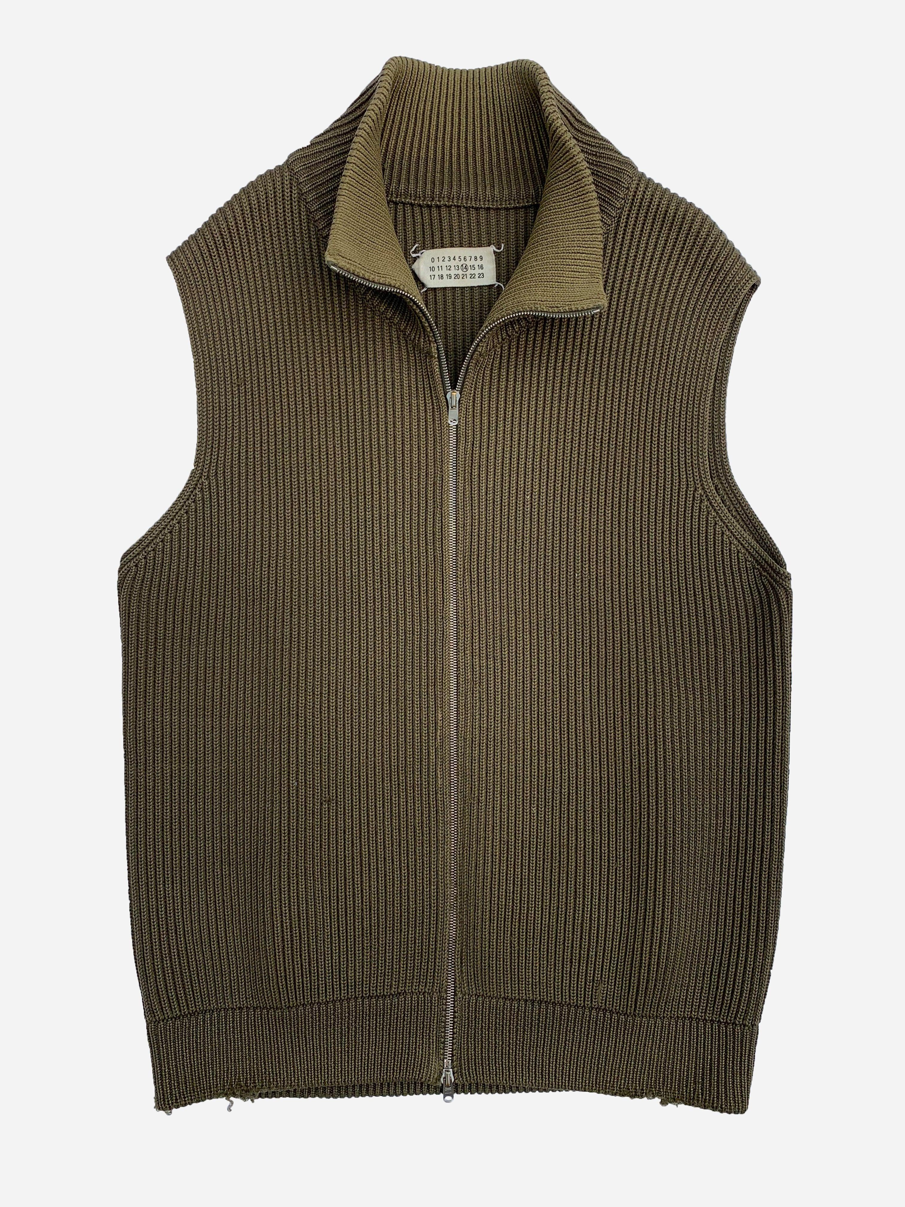 MAISON MARTIN MARGIELA F/W 2013 HEAVY KNITTED ZIP-UP VEST. (L