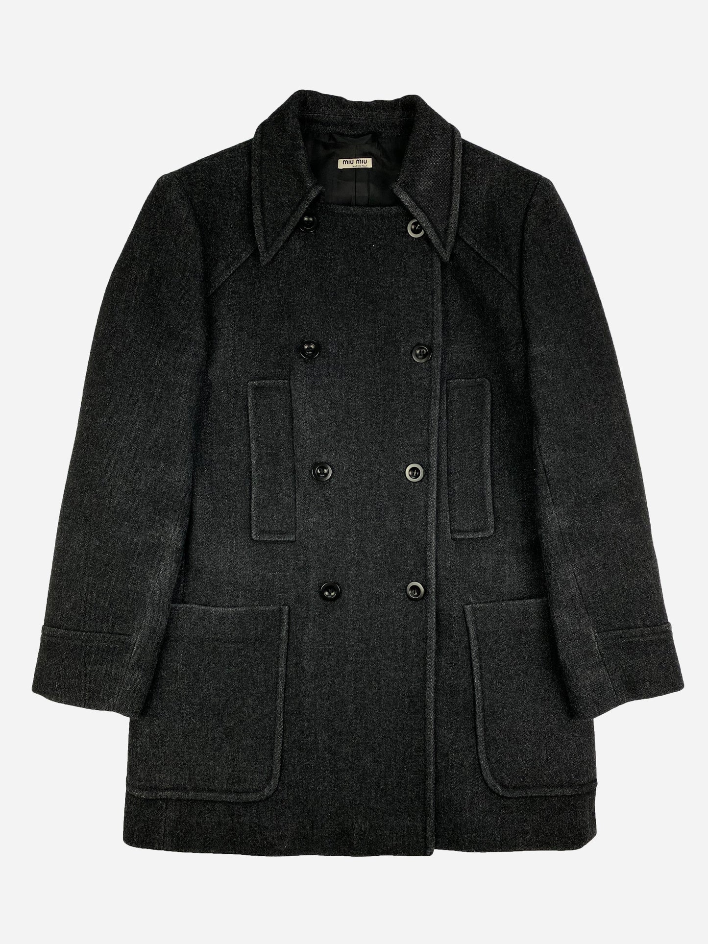 MIU MIU F/W 2004 WOOL PEA COAT. (46 / S)