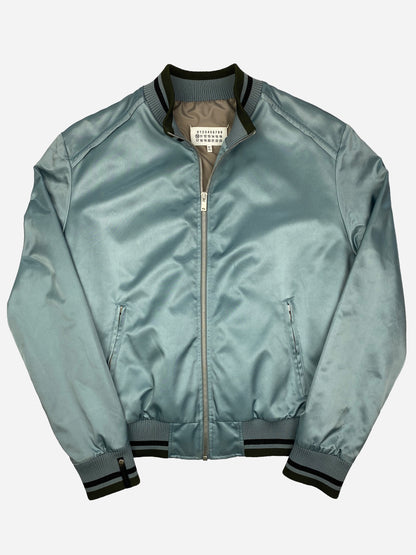 MAISON MARGIELA S/S 2017 SATIN BLOUSON COLLEGE JACKET. (48 / M)