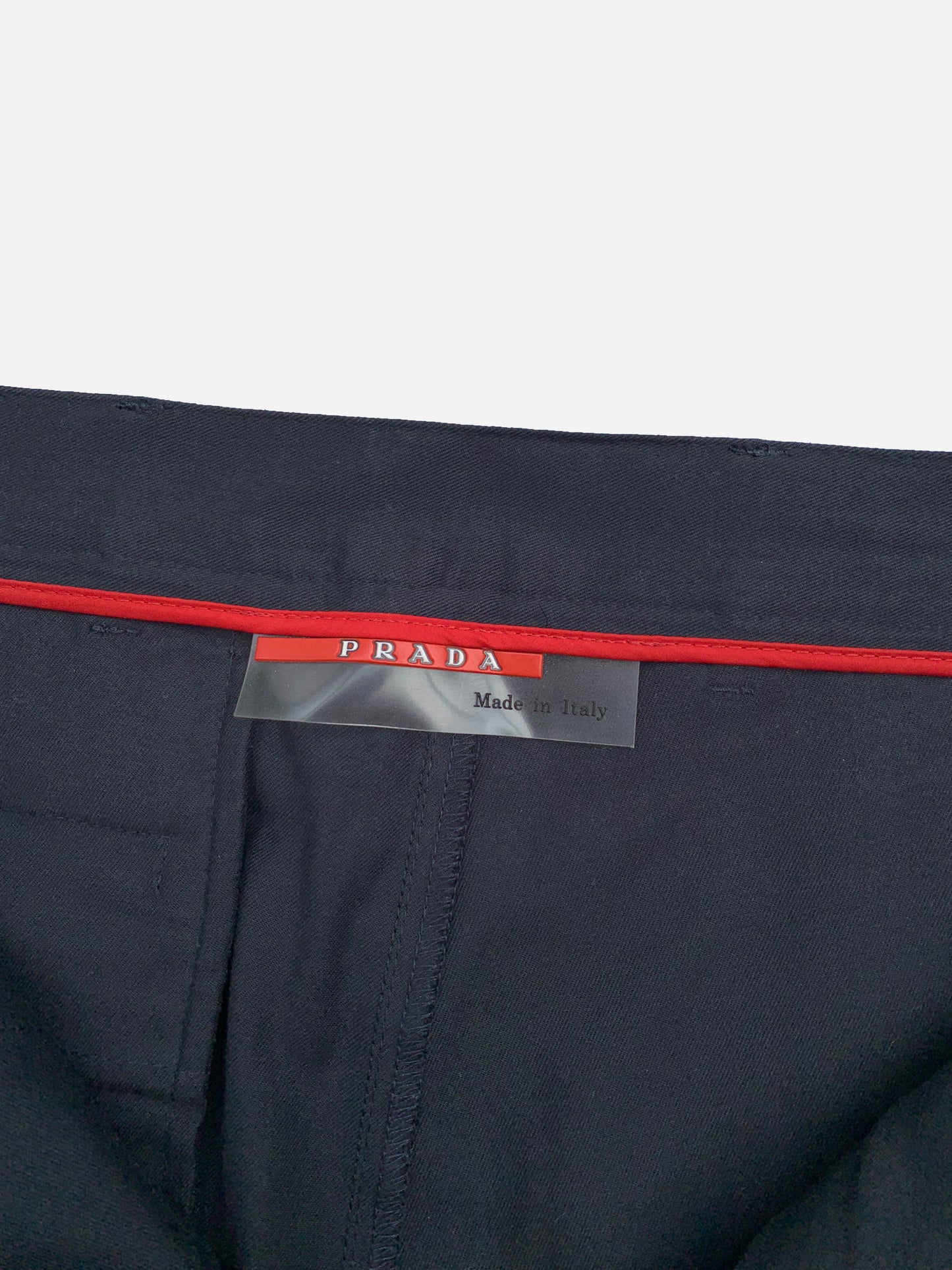 PRADA LINEA ROSSA COTTON SUIT PANTS. (46 / S)