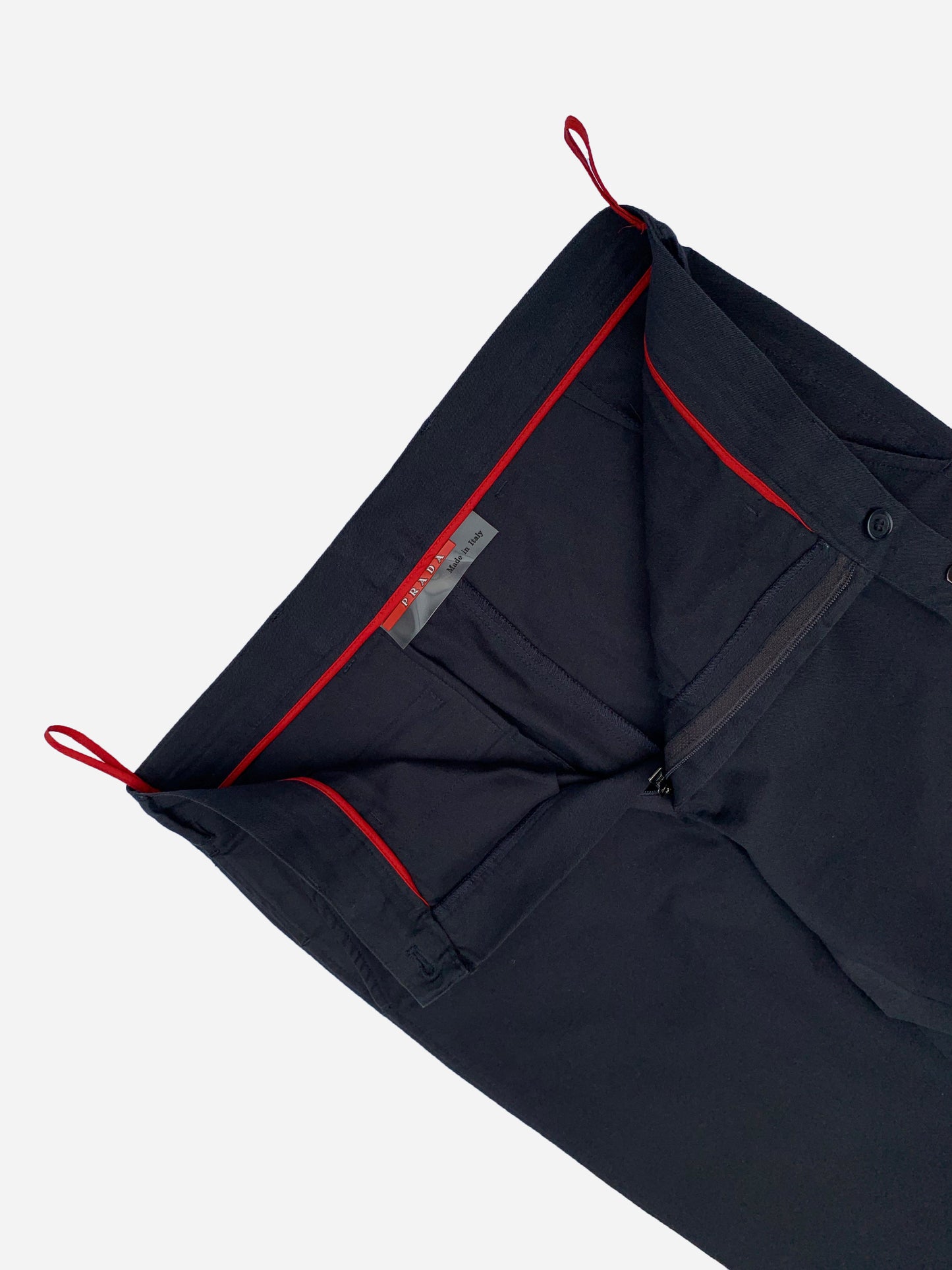 PRADA LINEA ROSSA COTTON SUIT PANTS. (46 / S)