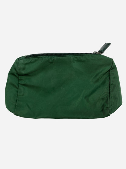 PRADA MILANO GREEN NYLON POUCH.