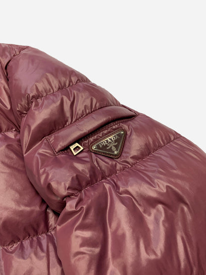 PRADA MILANO EMAILLE PIUMINO HOODED DOWN JACKET. (56 / XL)