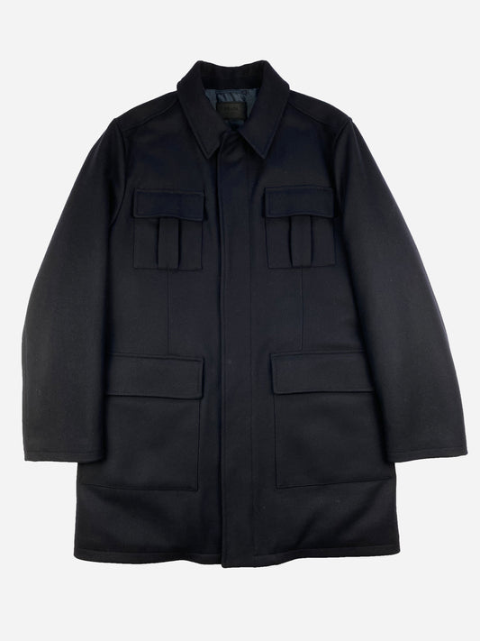 PRADA MILANO F/W 2019 VIRGIN WOOL OVERCOAT. (56 / XL)