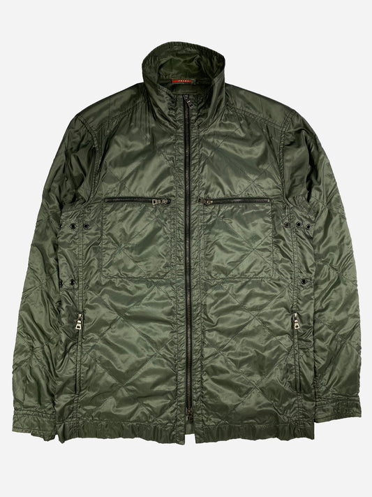 PRADA MILANO S/S 2002 LINEA ROSSA QUILTED NYLON JACKET. (50 / M)