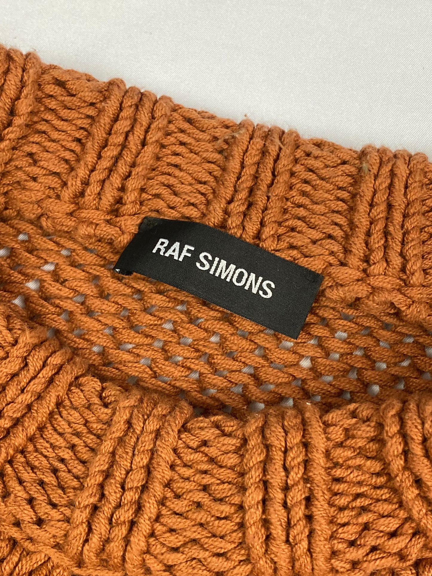 RAF SIMONS A/W '17 RUNWAY OVERSIZED DISTURBED JACQUARD KNIT JUMPER. (S)