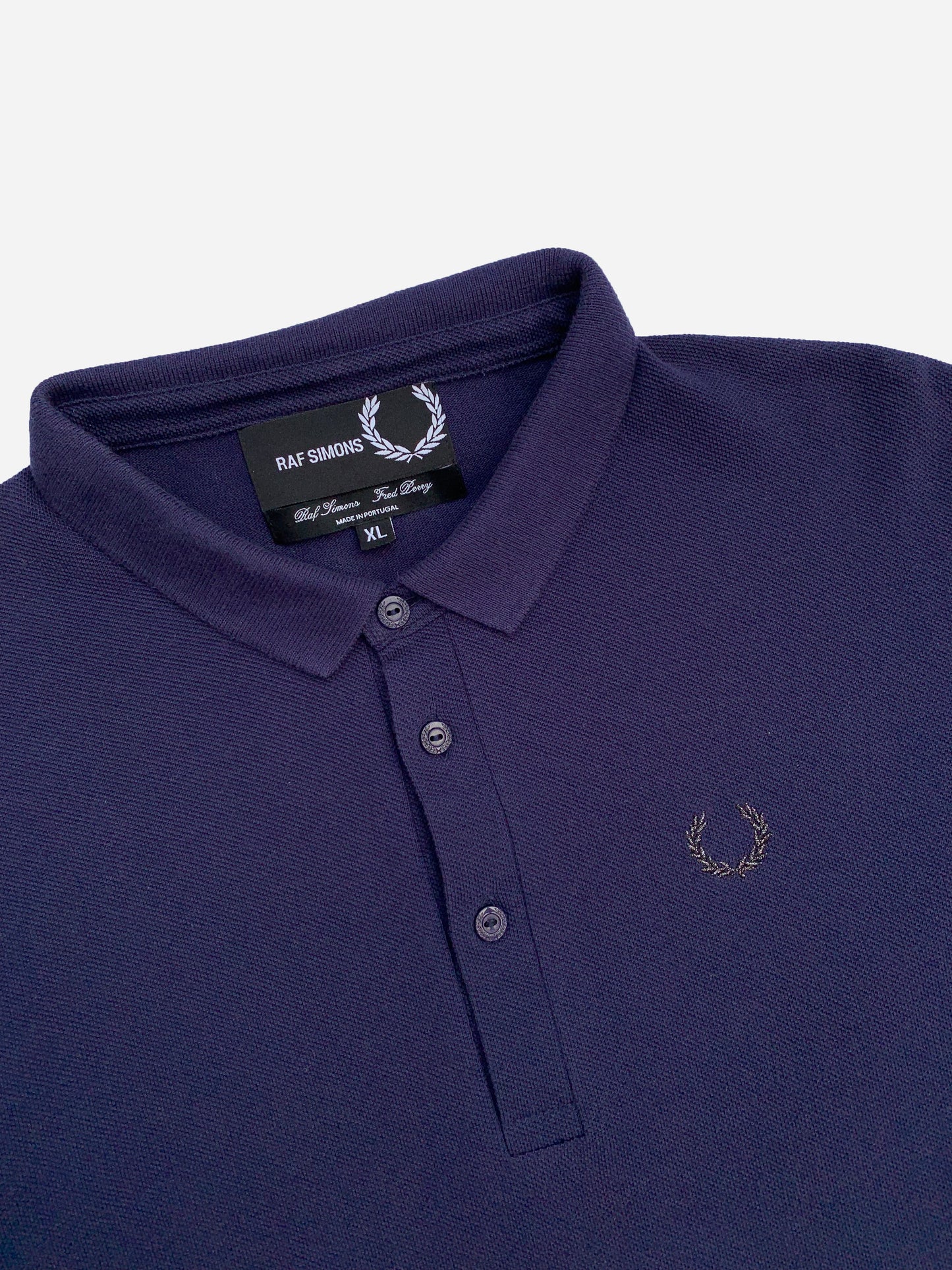 RAF SIMONS X FRED PERRY PIQUÉ POLO SHIRT. (XL)