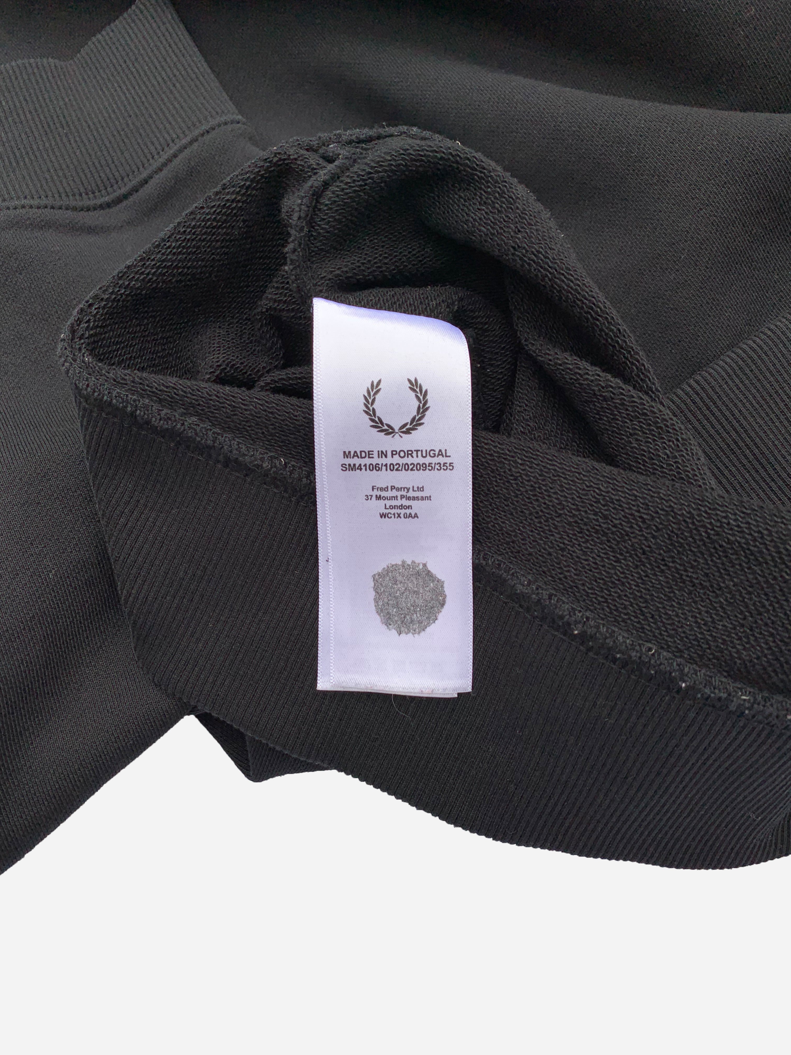 RAF SIMONS X FRED PERRY OVERSIZED TAPE HOODED SWEATSHIRT. (38 / M