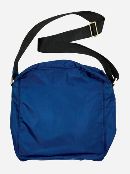 PRADA MILANO NYLON SPORT SIDEBAG IN ROYAL BLUE.