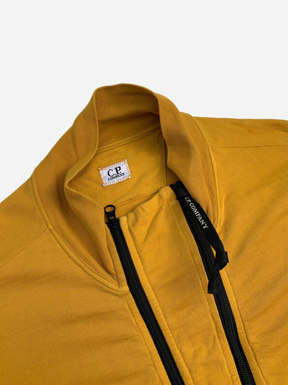 C.P. COMPANY ASYMMETRICAL ZIP-UP JACKET YELLOW. (XL)