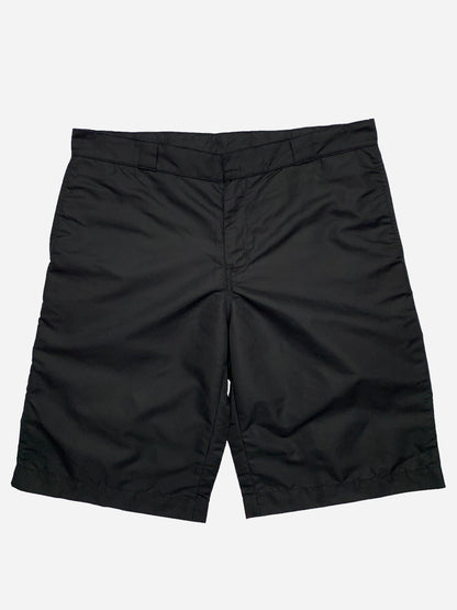 PRADA MILANO NYLON LOGO SHORTS. (L)