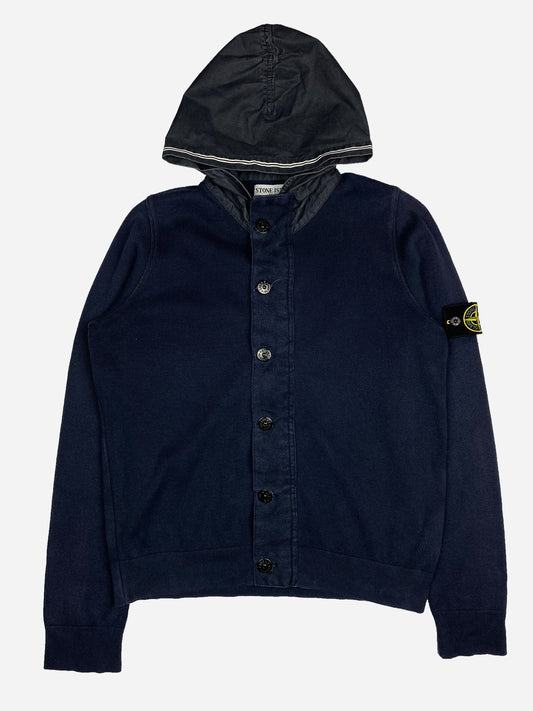 STONE ISLAND S/S '08 HOODED KNITWEAR ZIP-UP JACKET. (S)