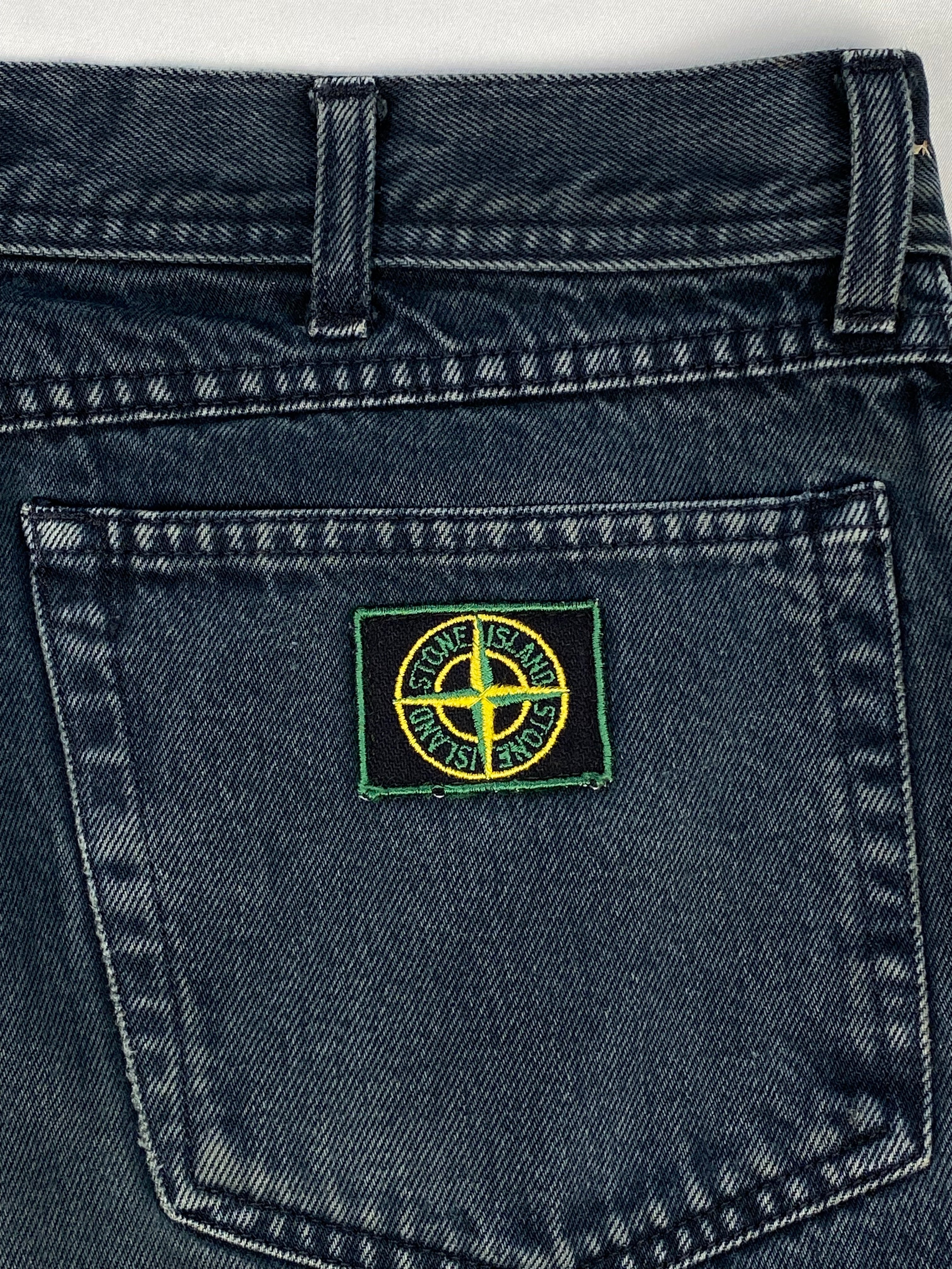 ARCHIVE STONE ISLAND S/S 2002 GREEN PATCH WASHED DENIM. (50 / M ...