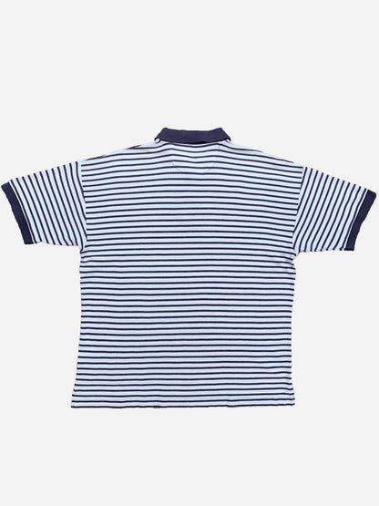 YVES SAINT LAURENT POUR HOMME STRIPED POLOSHIRT. (L)