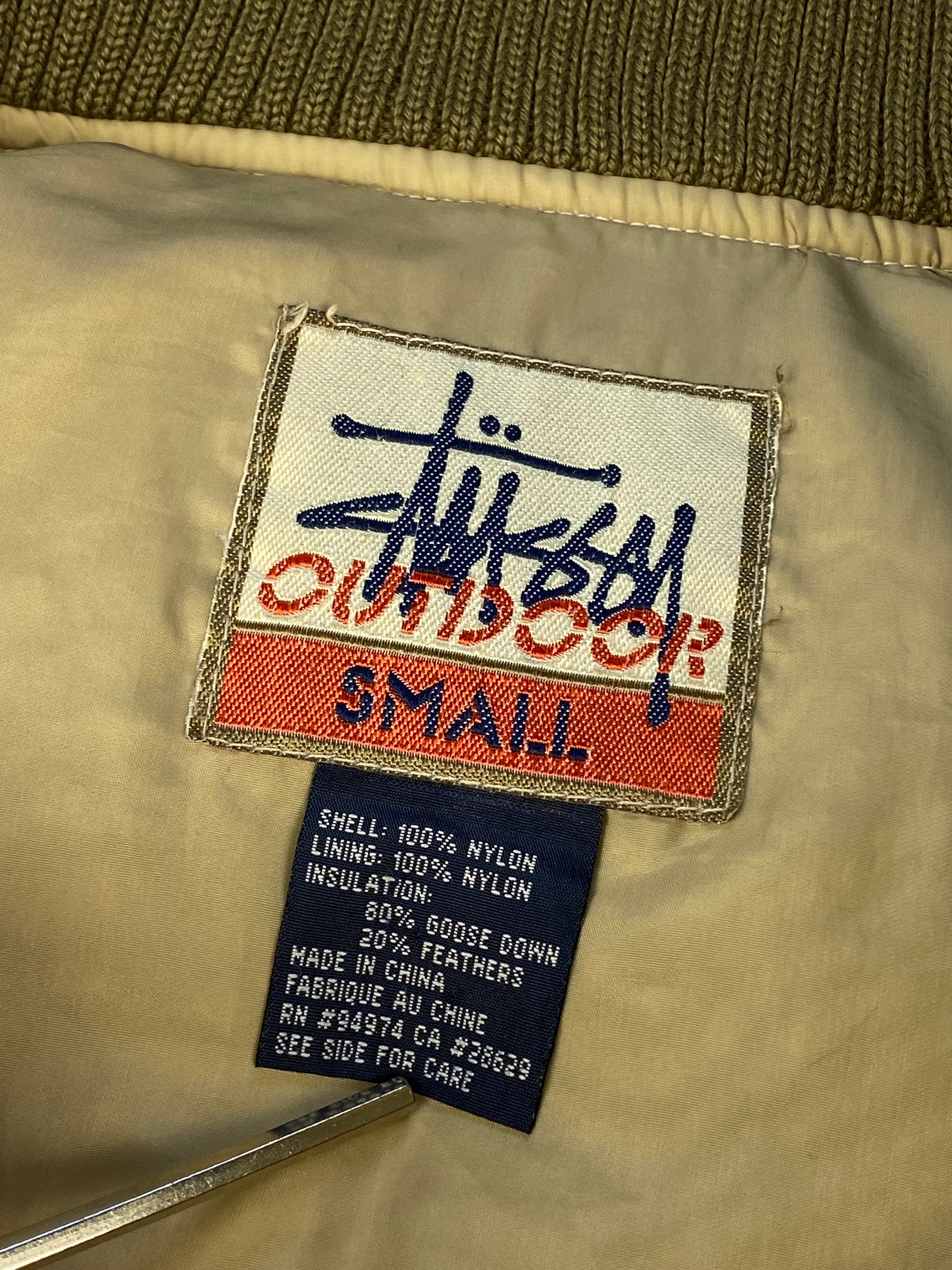 VINTAGE STUSSY OUTDOOR PUFFER GOOSE DOWN JACKET. (S) – SEVENUES.