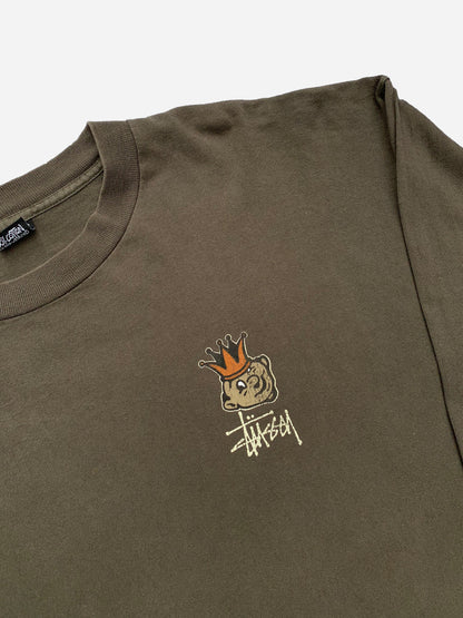 VINTAGE STUSSY CROWN LOGO LONGSLEEVE. (XXL)