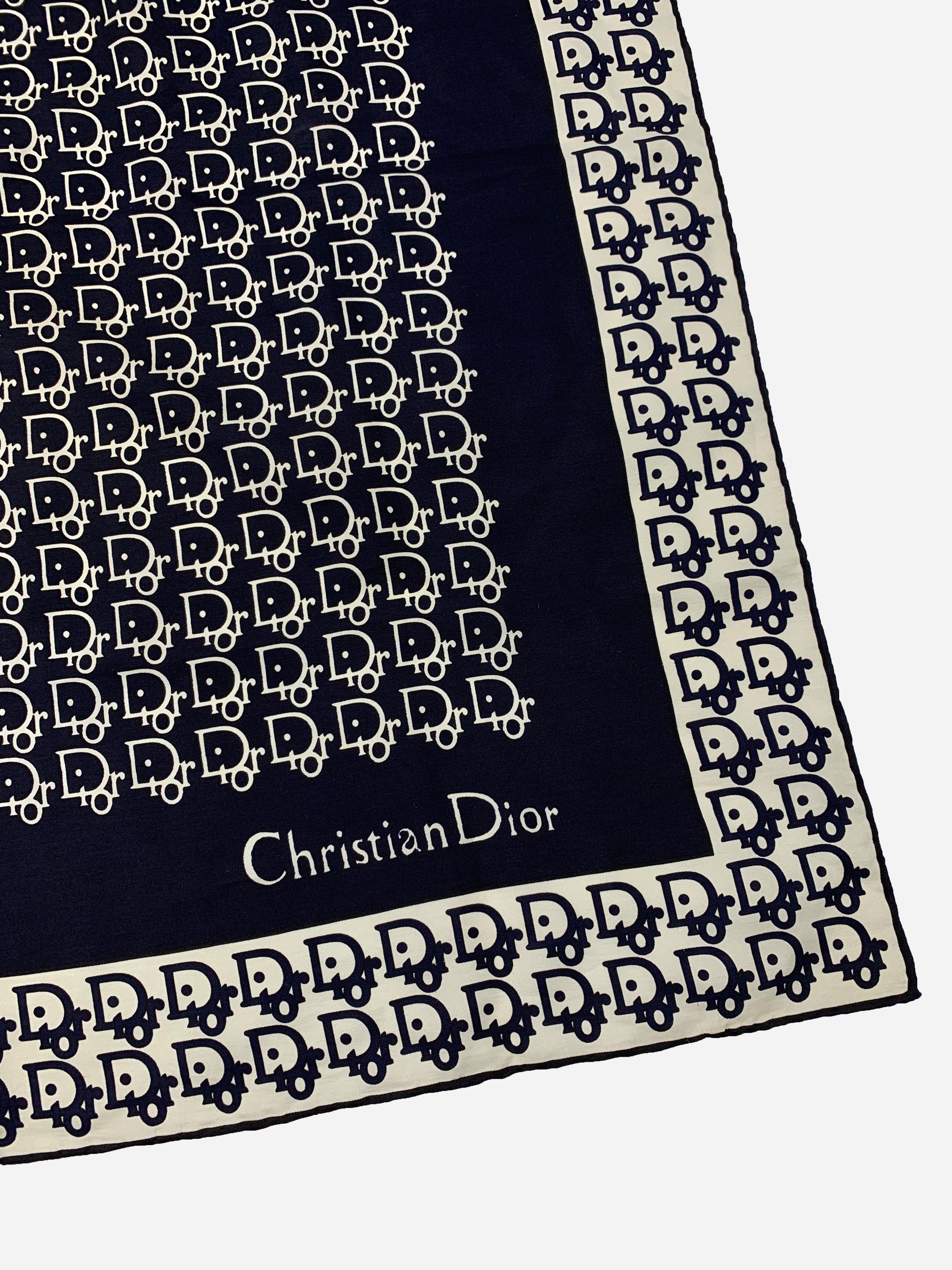 CHRISTIAN DIOR MONOGRAM SILK SCARF. SEVENUES