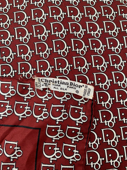 CHRISTIAN DIOR OBLIQUE MONOGRAM SILK SCARF.