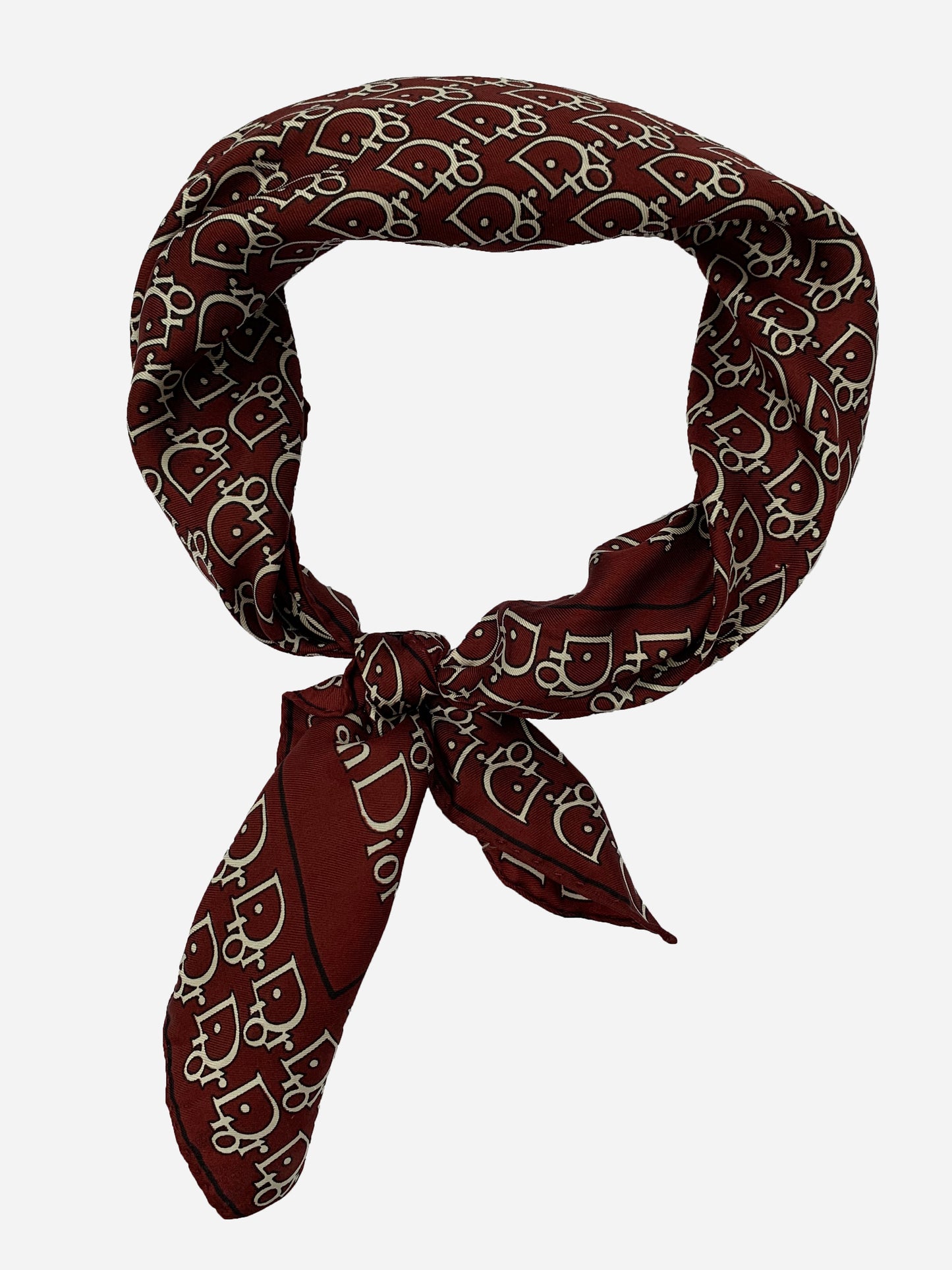 CHRISTIAN DIOR OBLIQUE MONOGRAM SILK SCARF.