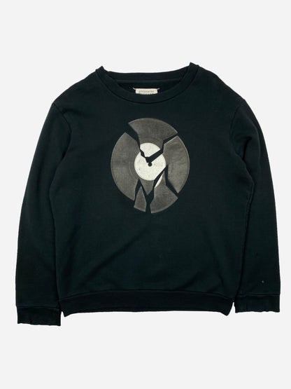 MAISON MARTIN MARGIELA 'BROKEN VINYL' CREWNECK SWEATSHIRT. (L)